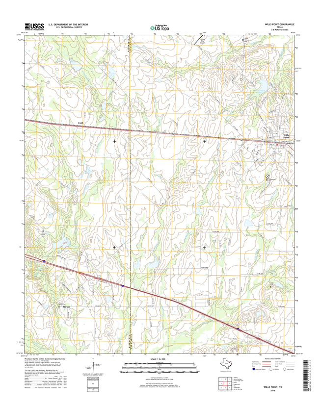 Wills Point Texas - 24k Topo Map