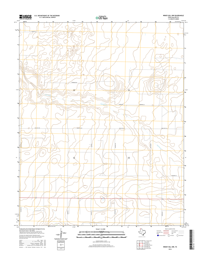 Windy Hill NW Texas - 24k Topo Map