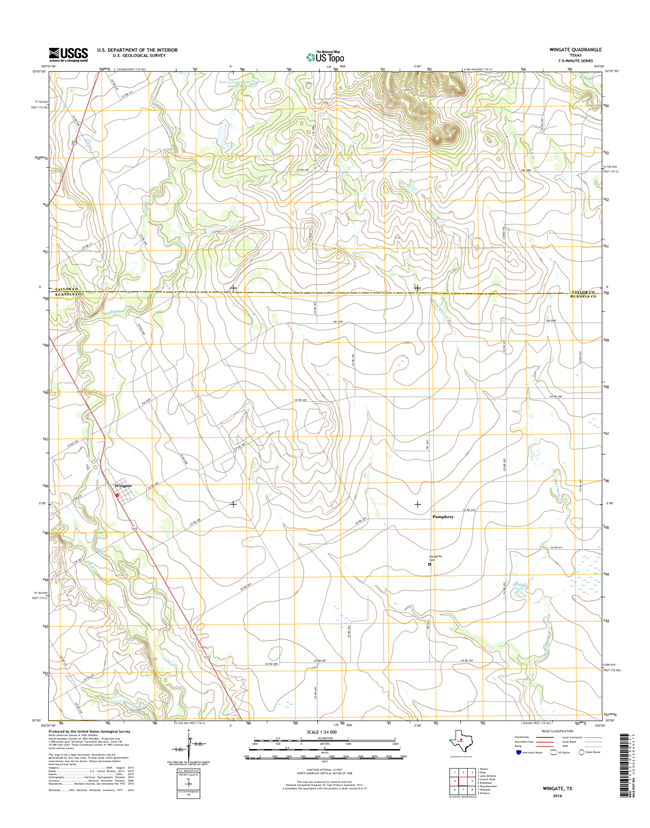 Wingate Texas - 24k Topo Map