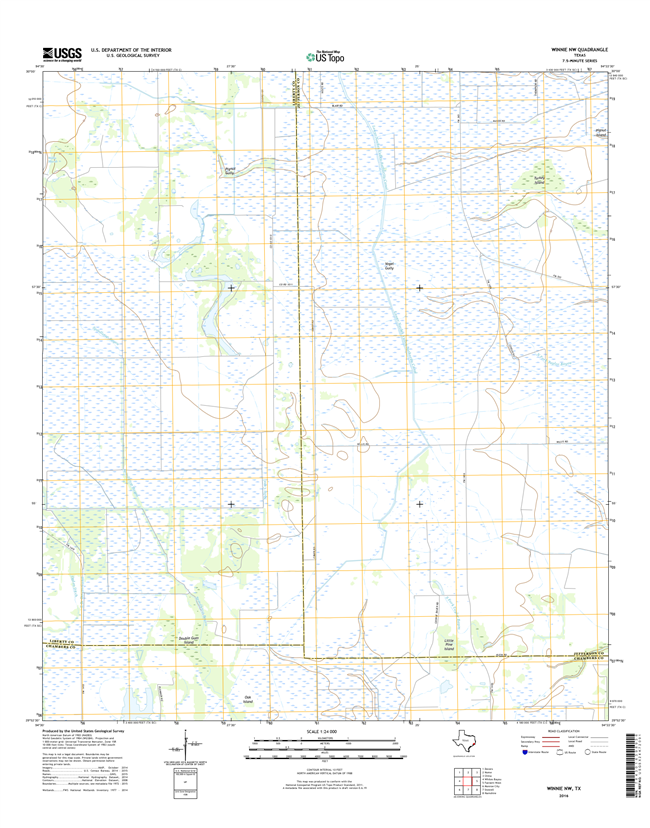 Winnie NW Texas - 24k Topo Map