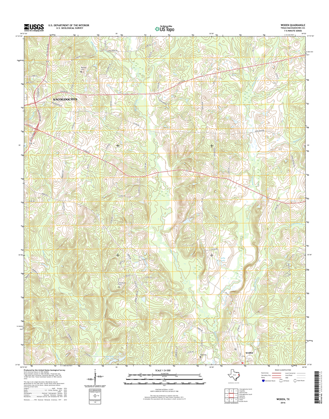 Woden Texas - 24k Topo Map