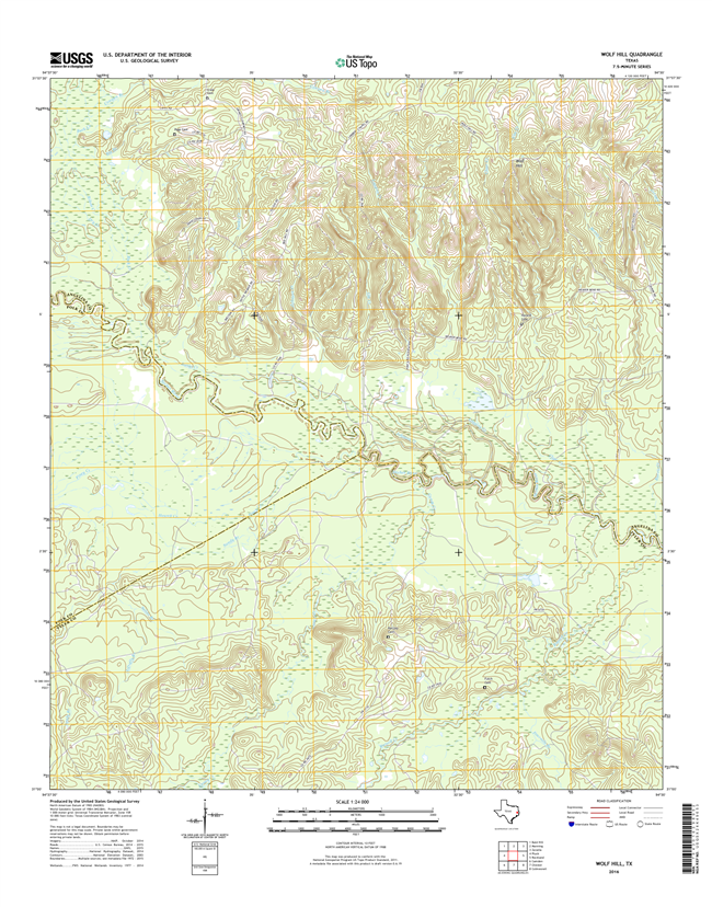 Wolf Hill Texas - 24k Topo Map