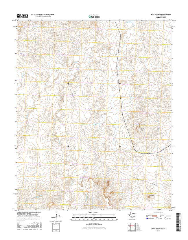 Wolf Mountain Texas - 24k Topo Map