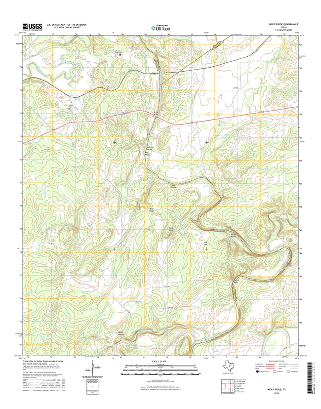 Wolf Ridge Texas - 24k Topo Map