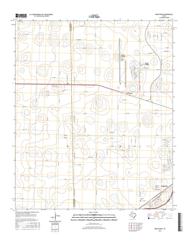 Wolfforth Texas - 24k Topo Map