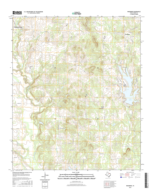 Woodbine Texas - 24k Topo Map