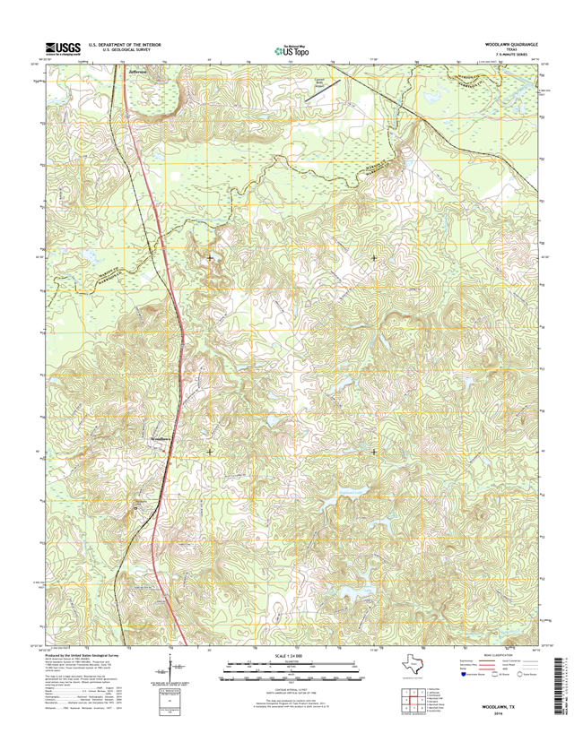 Woodlawn Texas - 24k Topo Map