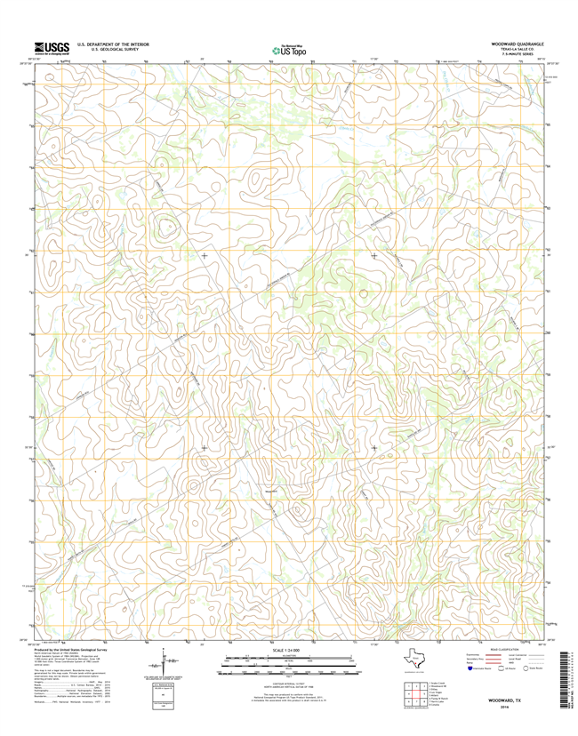 Woodward Texas - 24k Topo Map