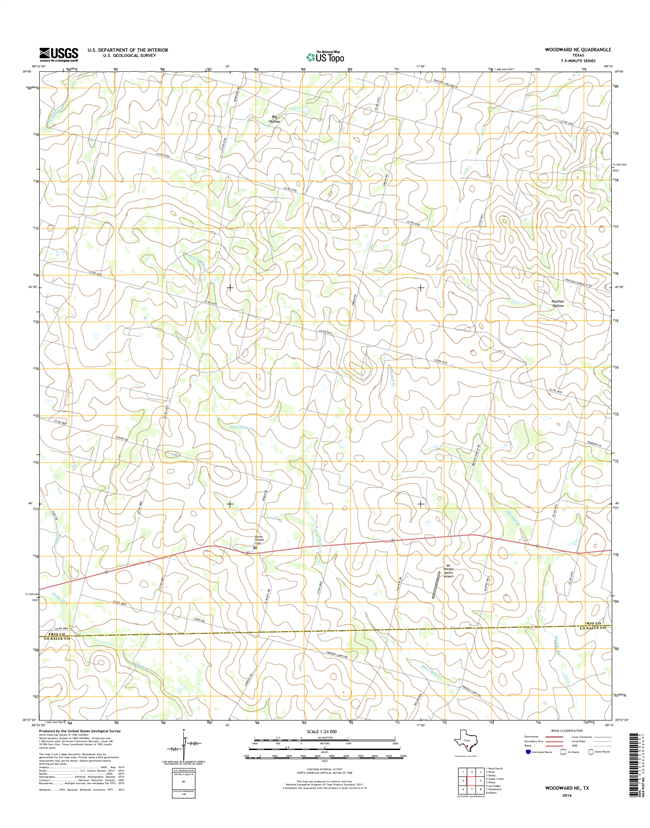 Woodward NE Texas - 24k Topo Map