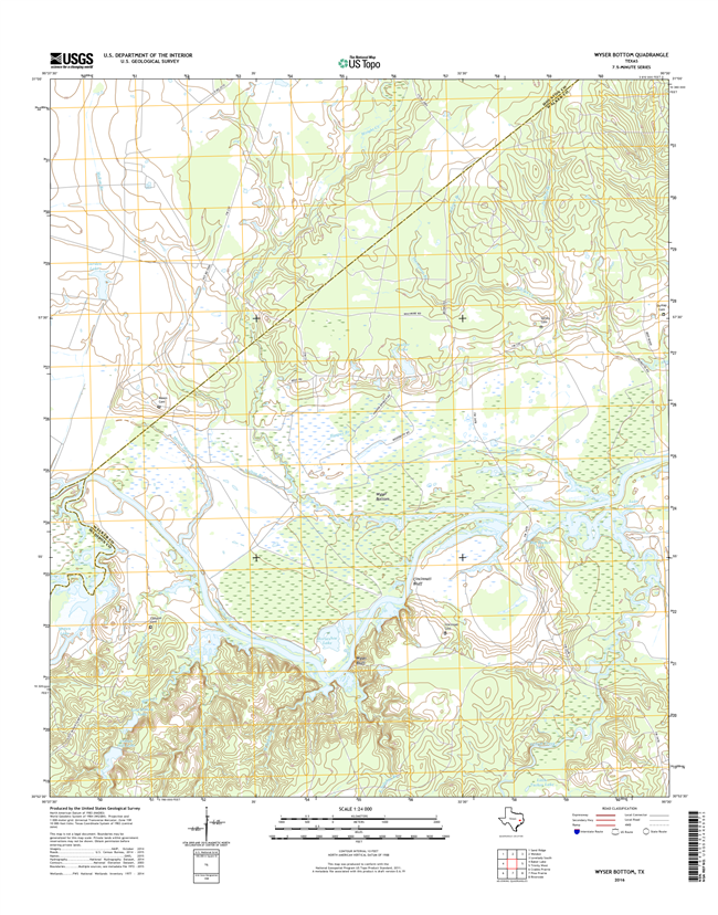 Wyser Bottom Texas - 24k Topo Map