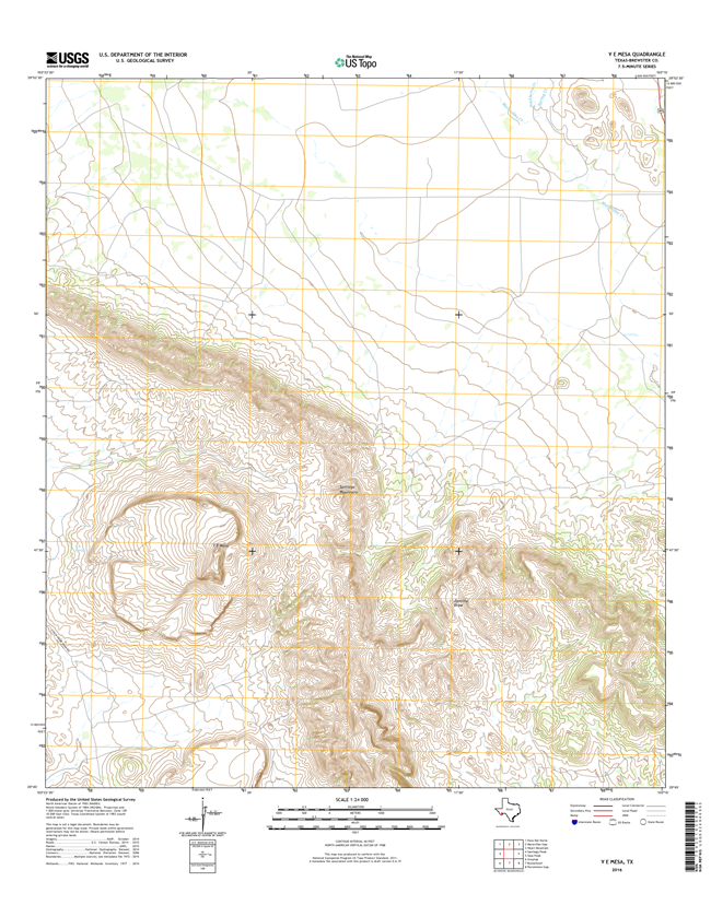 Y E Mesa Texas - 24k Topo Map