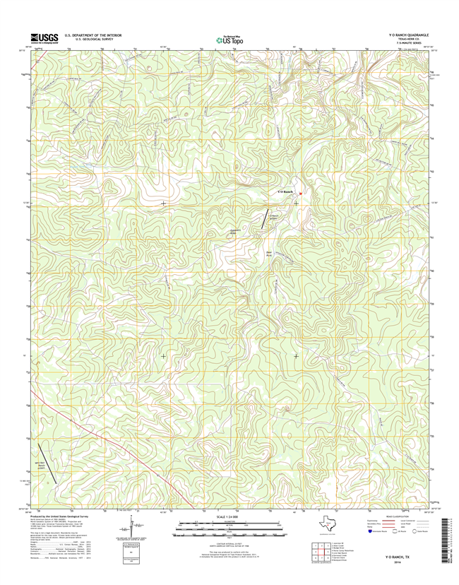 Y O Ranch Texas - 24k Topo Map