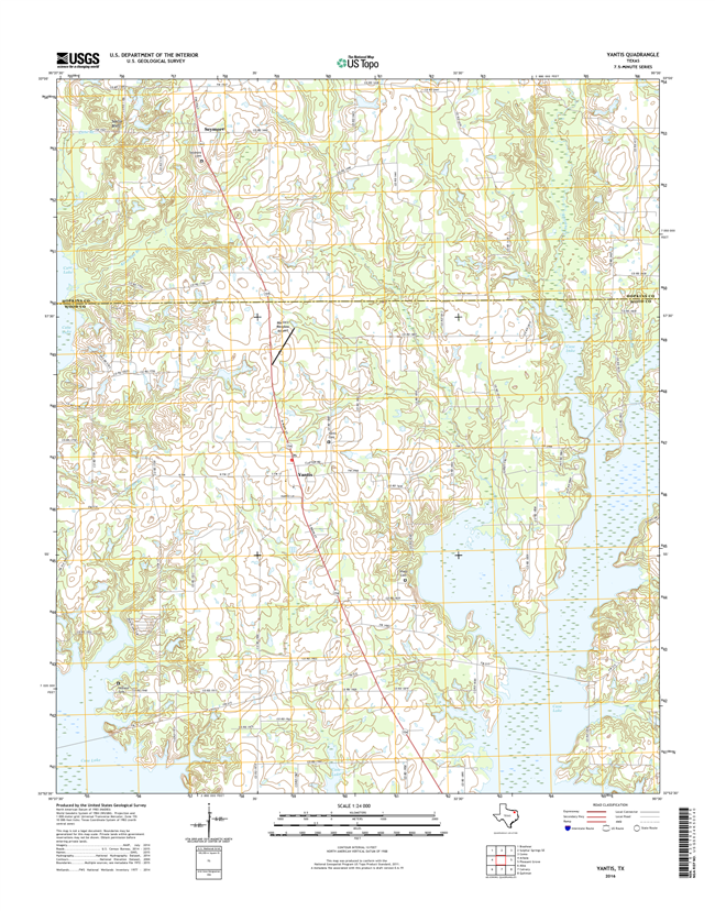 Yantis Texas - 24k Topo Map