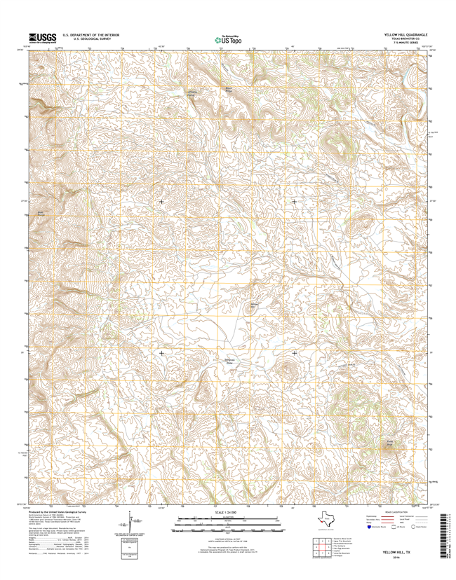 Yellow Hill Texas - 24k Topo Map