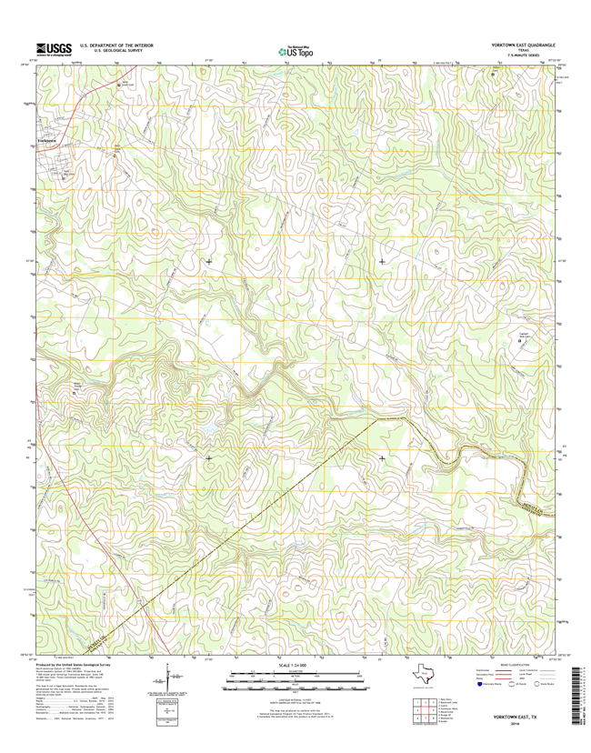 Yorktown East Texas - 24k Topo Map