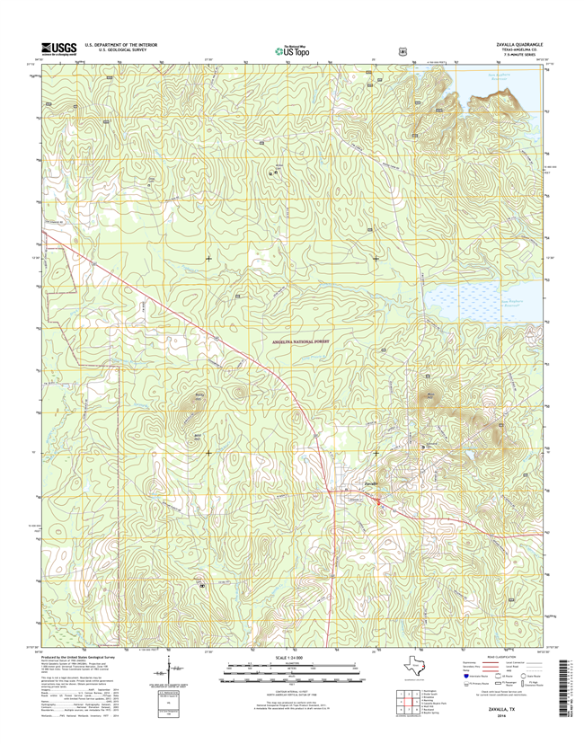 Zavalla Texas - 24k Topo Map