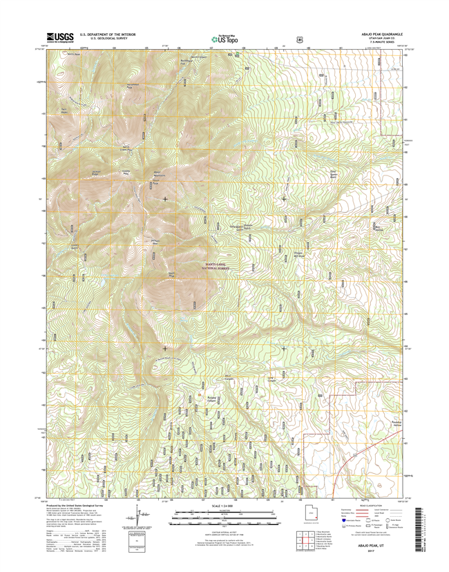 Abajo Peak Utah - 24k Topo Map