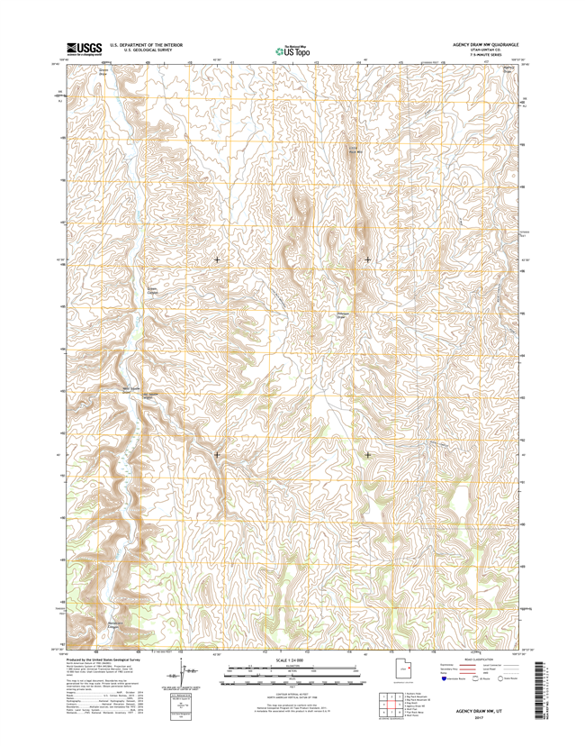 Agency Draw NW Utah - 24k Topo Map