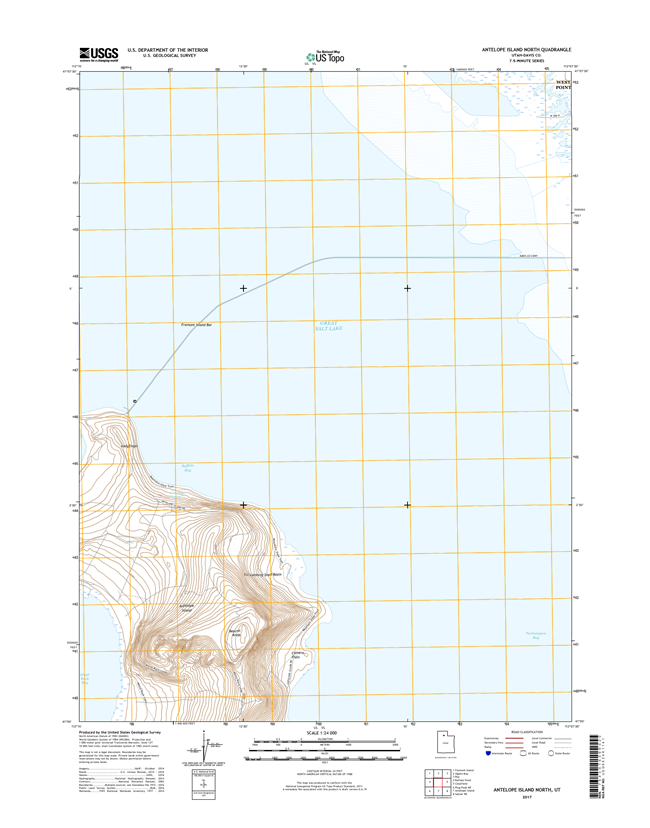 Antelope Island North Utah - 24k Topo Map