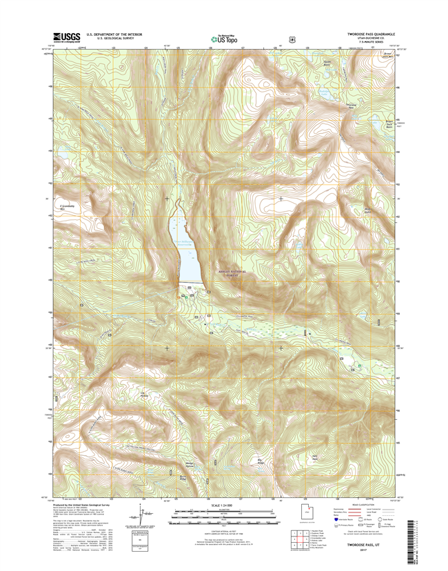 Tworoose Pass Utah - 24k Topo Map