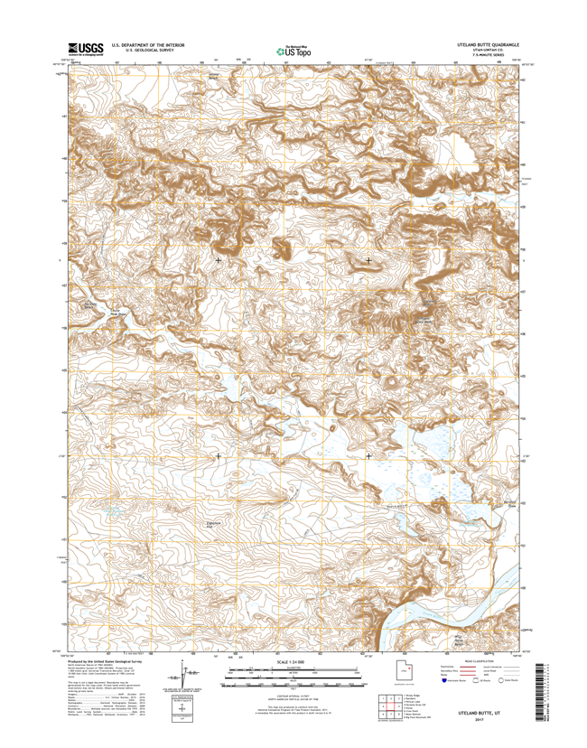 Uteland Butte Utah - 24k Topo Map