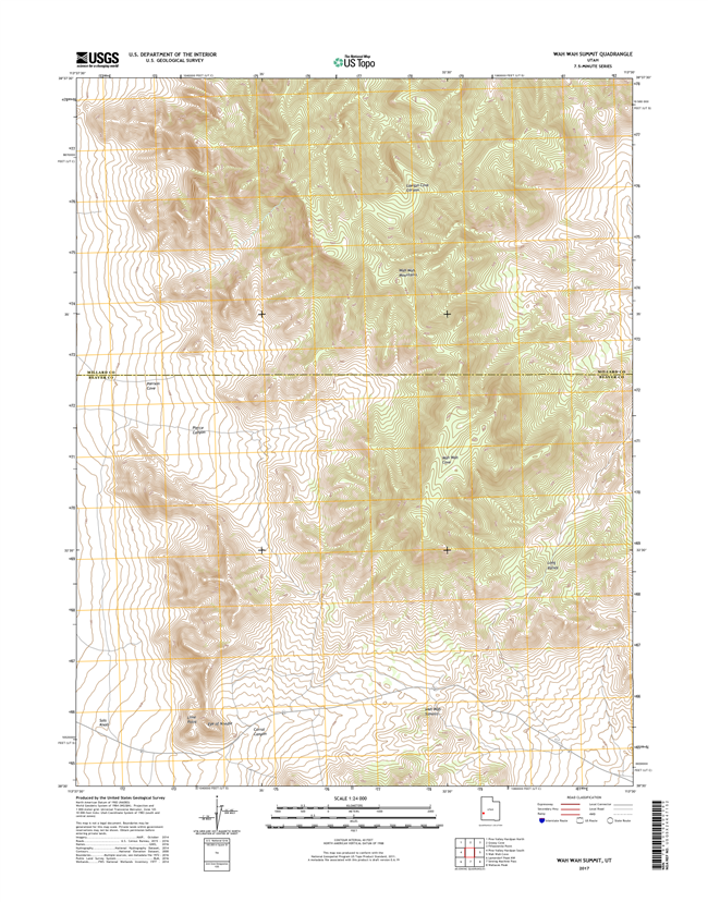 Wah Wah Summit Utah - 24k Topo Map