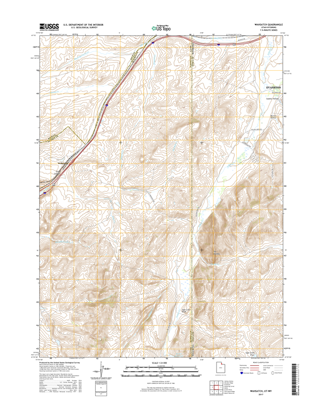 Wahsatch Utah - Wyoming - 24k Topo Map