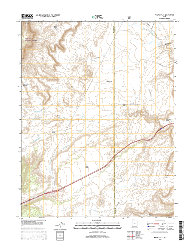 Walker Flat Utah - 24k Topo Map