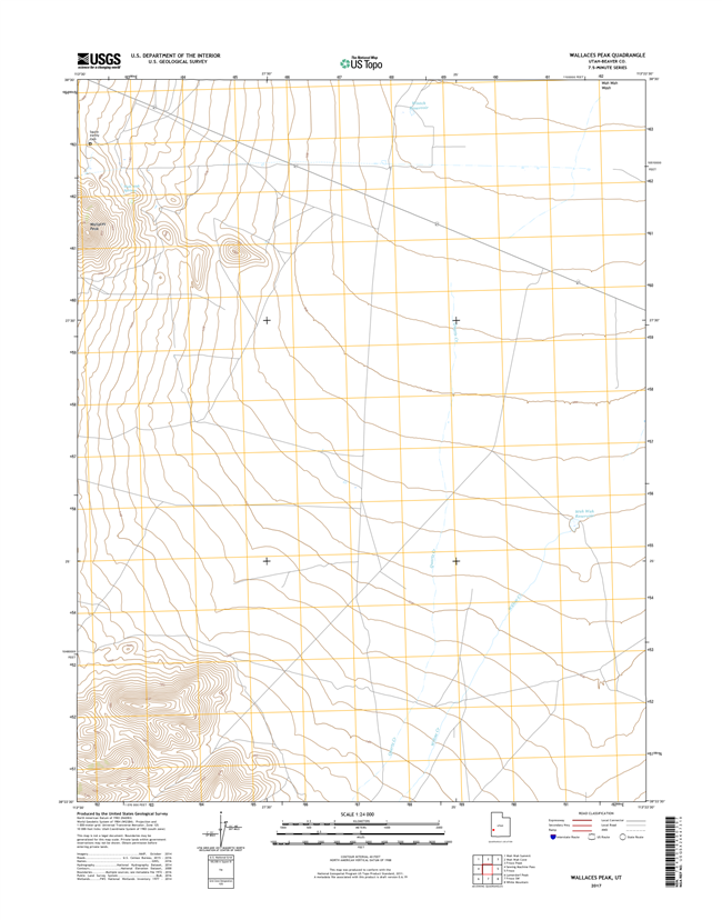 Wallaces Peak Utah - 24k Topo Map