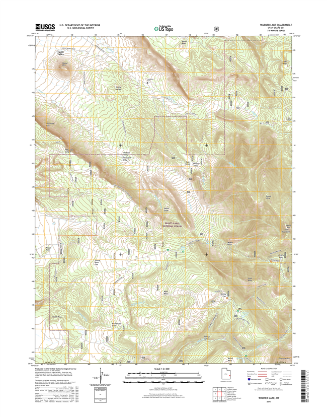 Warner Lake Utah - 24k Topo Map