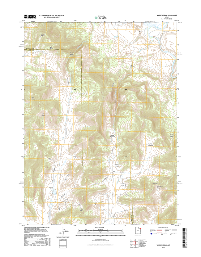 Warren Draw Utah - 24k Topo Map