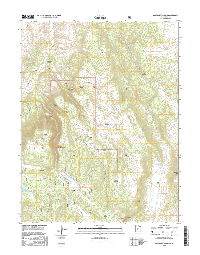 Water Creek Canyon Utah - 24k Topo Map