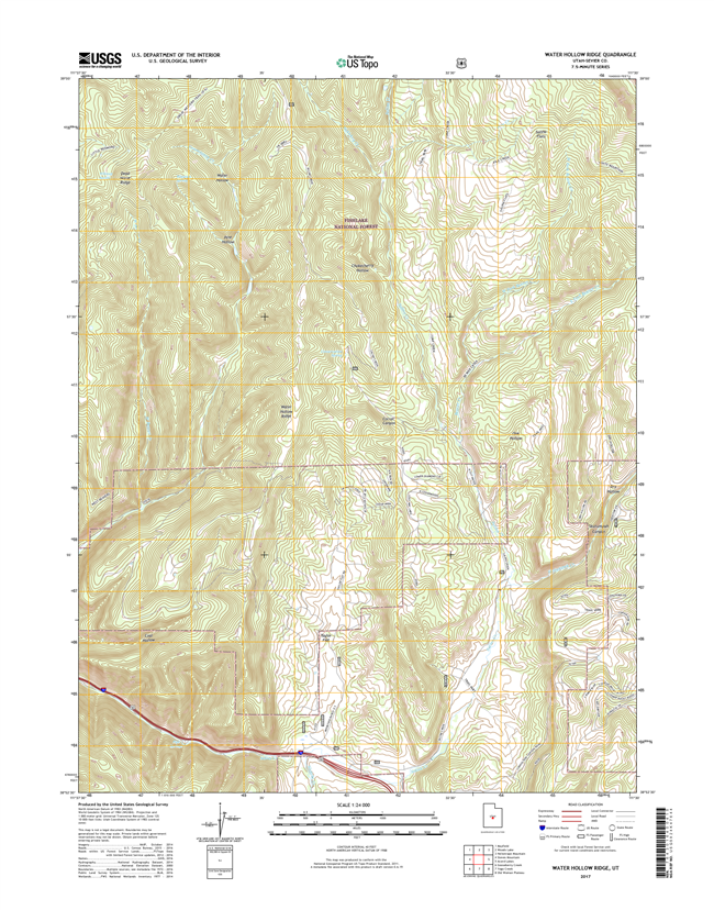 Water Hollow Ridge Utah - 24k Topo Map