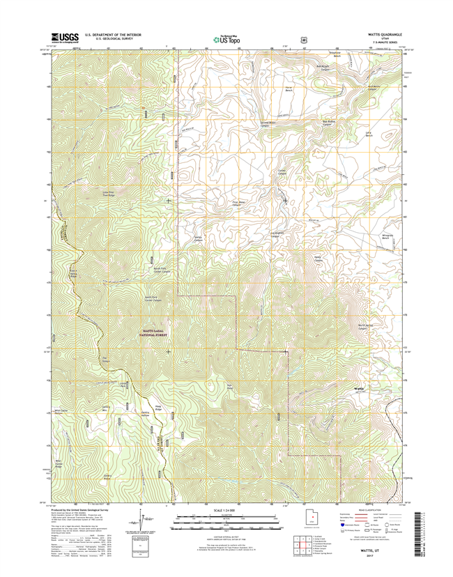 Wattis Utah - 24k Topo Map
