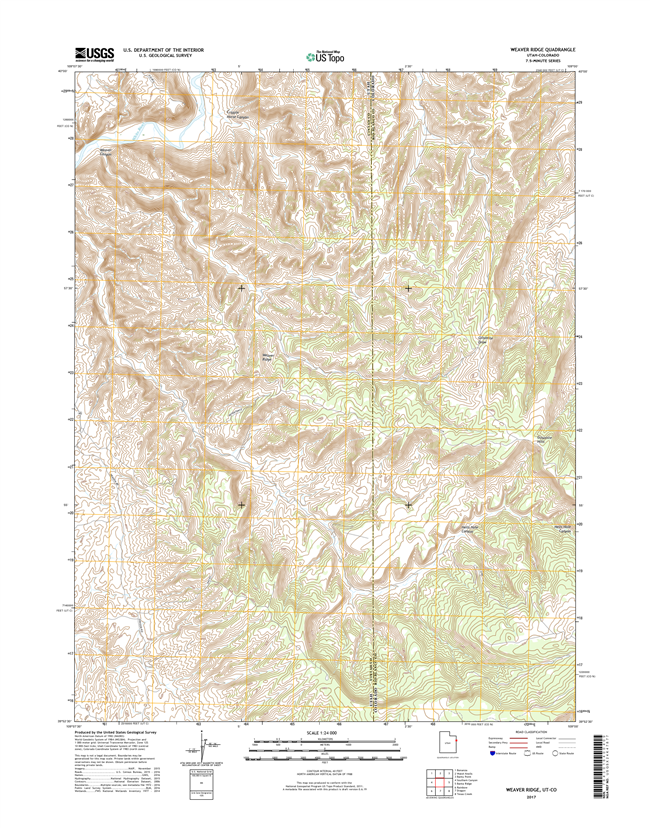 Weaver Ridge Utah - Colorado - 24k Topo Map