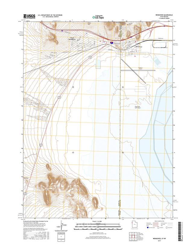 Wendover Utah - Nevada - 24k Topo Map