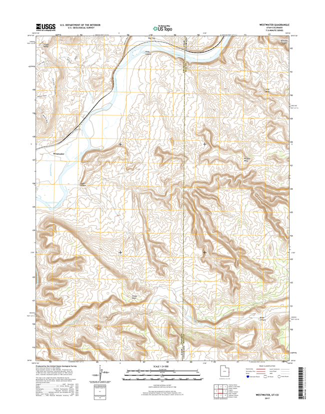 Westwater Utah - Colorado - 24k Topo Map