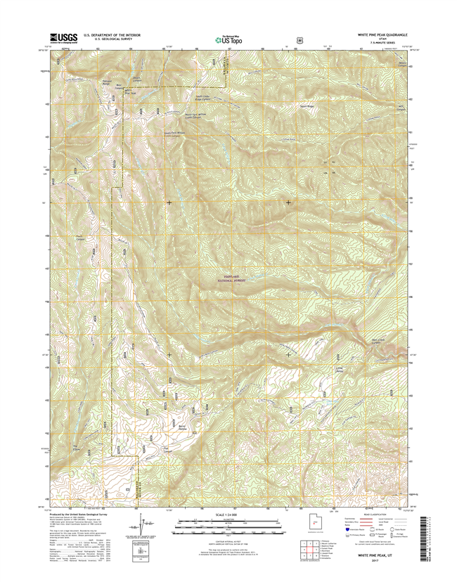White Pine Peak Utah - 24k Topo Map