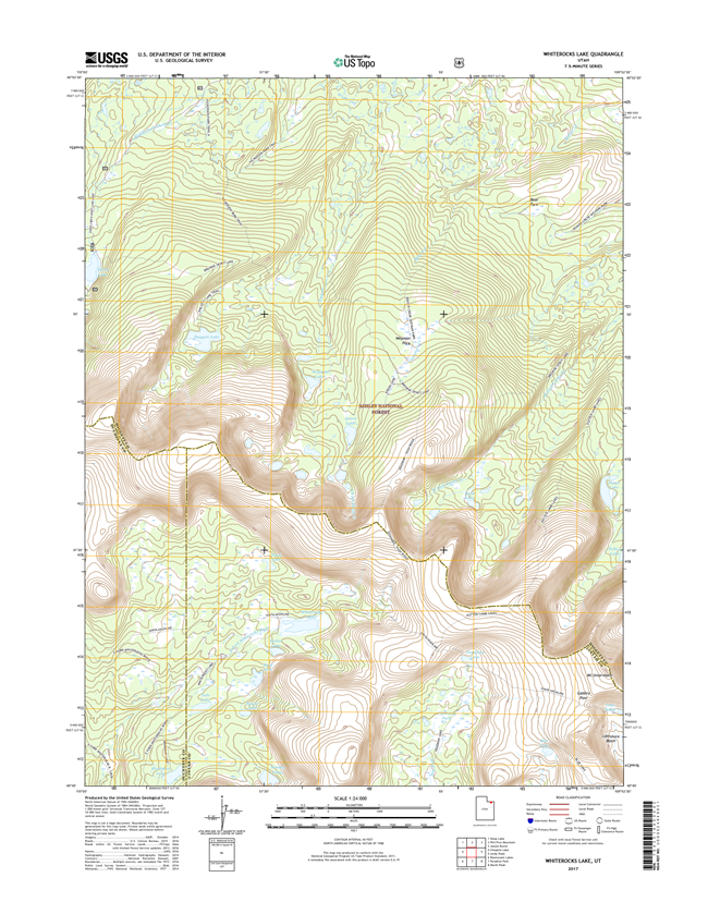 Whiterocks Lake Utah - 24k Topo Map