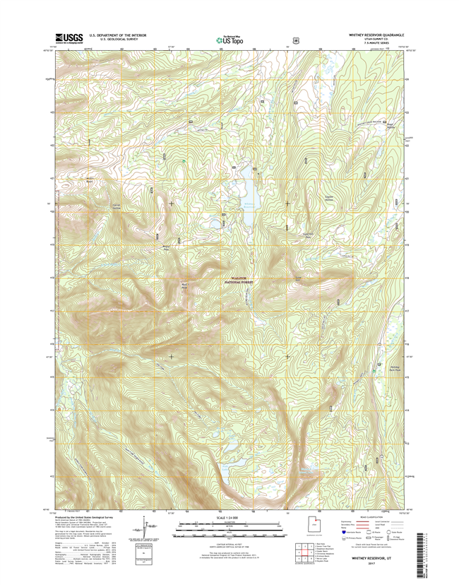 Whitney Reservoir Utah - 24k Topo Map