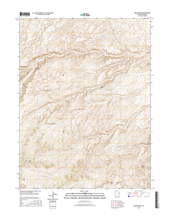 Wilkin Ridge Utah - 24k Topo Map