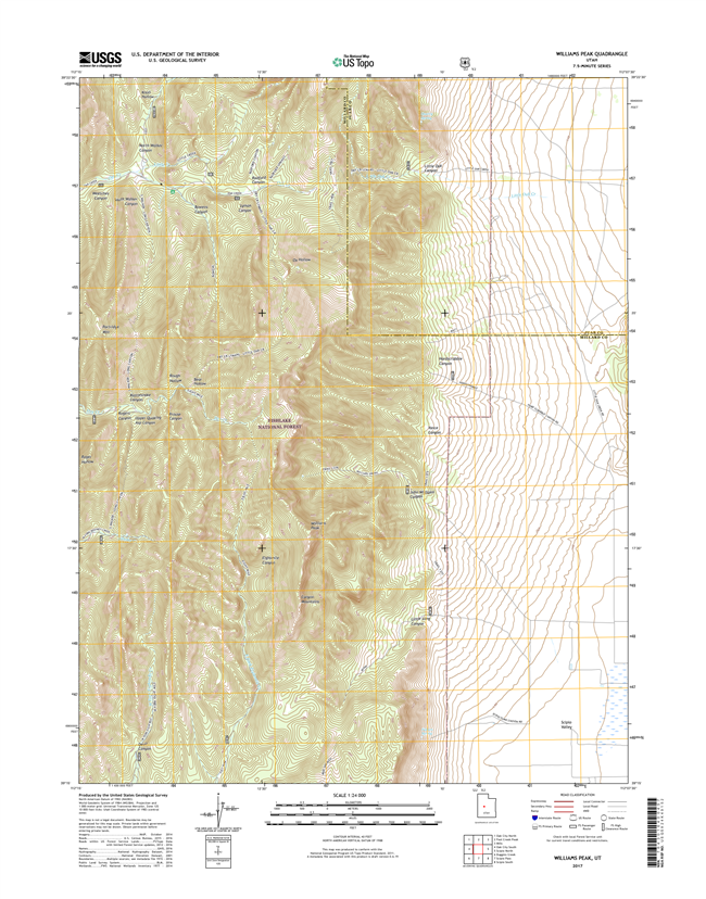 Williams Peak Utah - 24k Topo Map