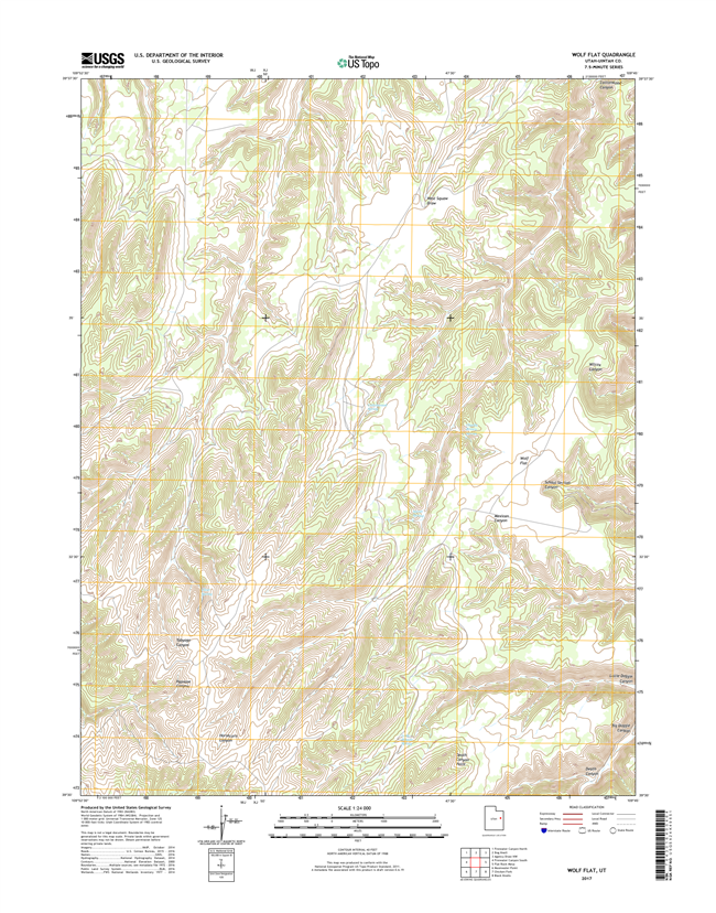 Wolf Flat Utah - 24k Topo Map