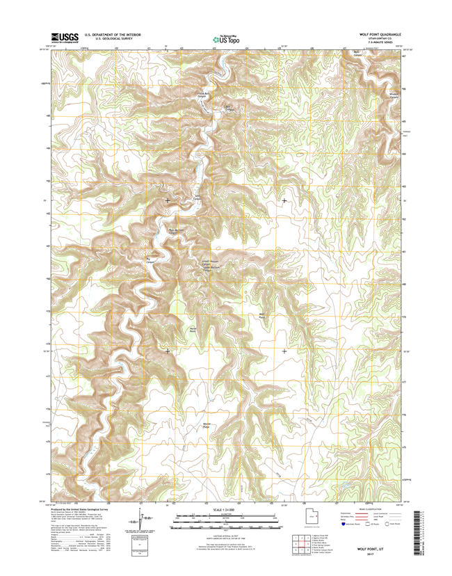 Wolf Point Utah - 24k Topo Map