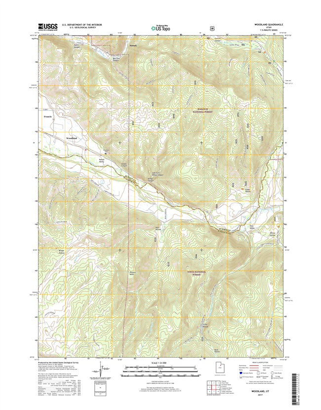 Woodland Utah - 24k Topo Map