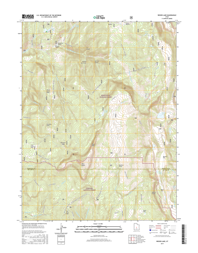 Woods Lake Utah - 24k Topo Map