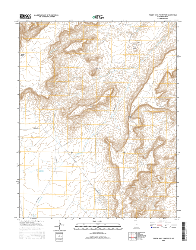 Yellow Rock Point West Utah - 24k Topo Map
