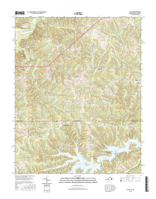 Alton Virginia - North Carolina  - 24k Topo Map