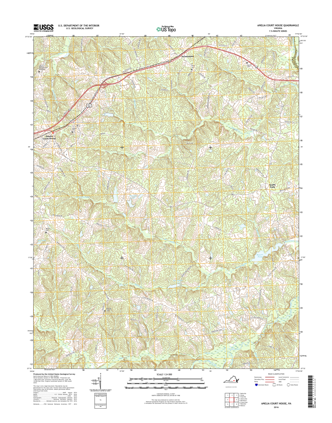 Amelia Court House Virginia  - 24k Topo Map