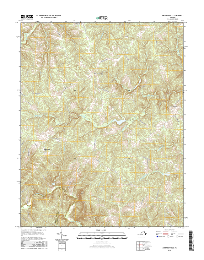 Andersonville Virginia  - 24k Topo Map